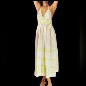 LEMLEM Women’s gete triangle halter maxi dress in lomi keylime NEW large